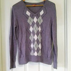 Merona Women's Light Purple Argyle Sweater Size XL